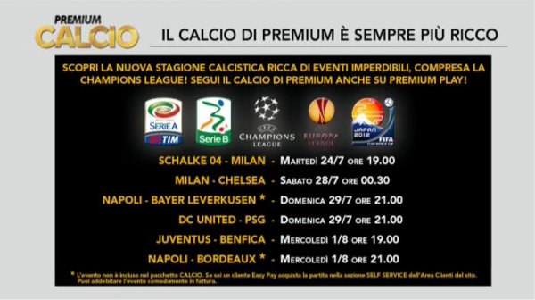 Calcio, Amichevole: Schalke 04-Milan (diretta alle 19 su Premium Calcio) Immagine nel testo correlata a: Calcio, Amichevole: Schalke 04-Milan (diretta alle 19 su Premium Calcio)