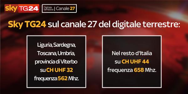 Nasce #SkyTg24Canale27 sul digitale terrestre: ecco il palinsesto odierno