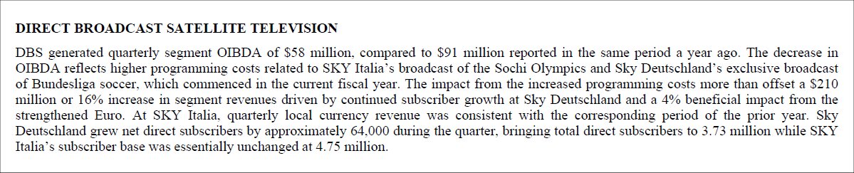 4,75 milioni abbonati Sky Italia (21st Century Fox | 3rd Quarter Fiscal 2014)