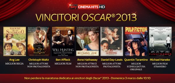 Sky Cinema Hits, una maratona di film dedicata ai protagonisti degli Oscar 2013