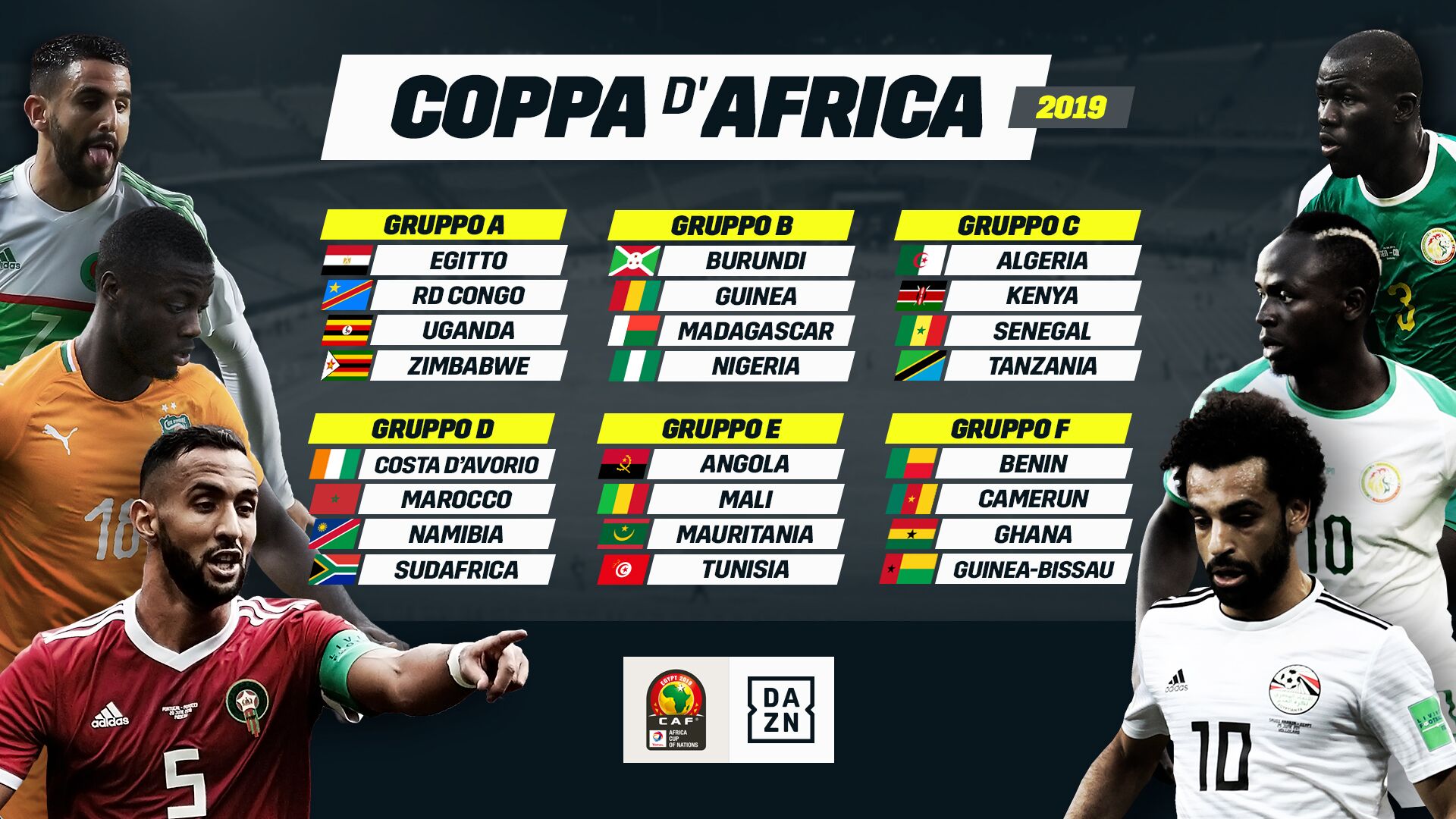 DAZN, Coppa Africa 2a Giornata, Diretta Esclusiva, Palinsesto e Telecronisti