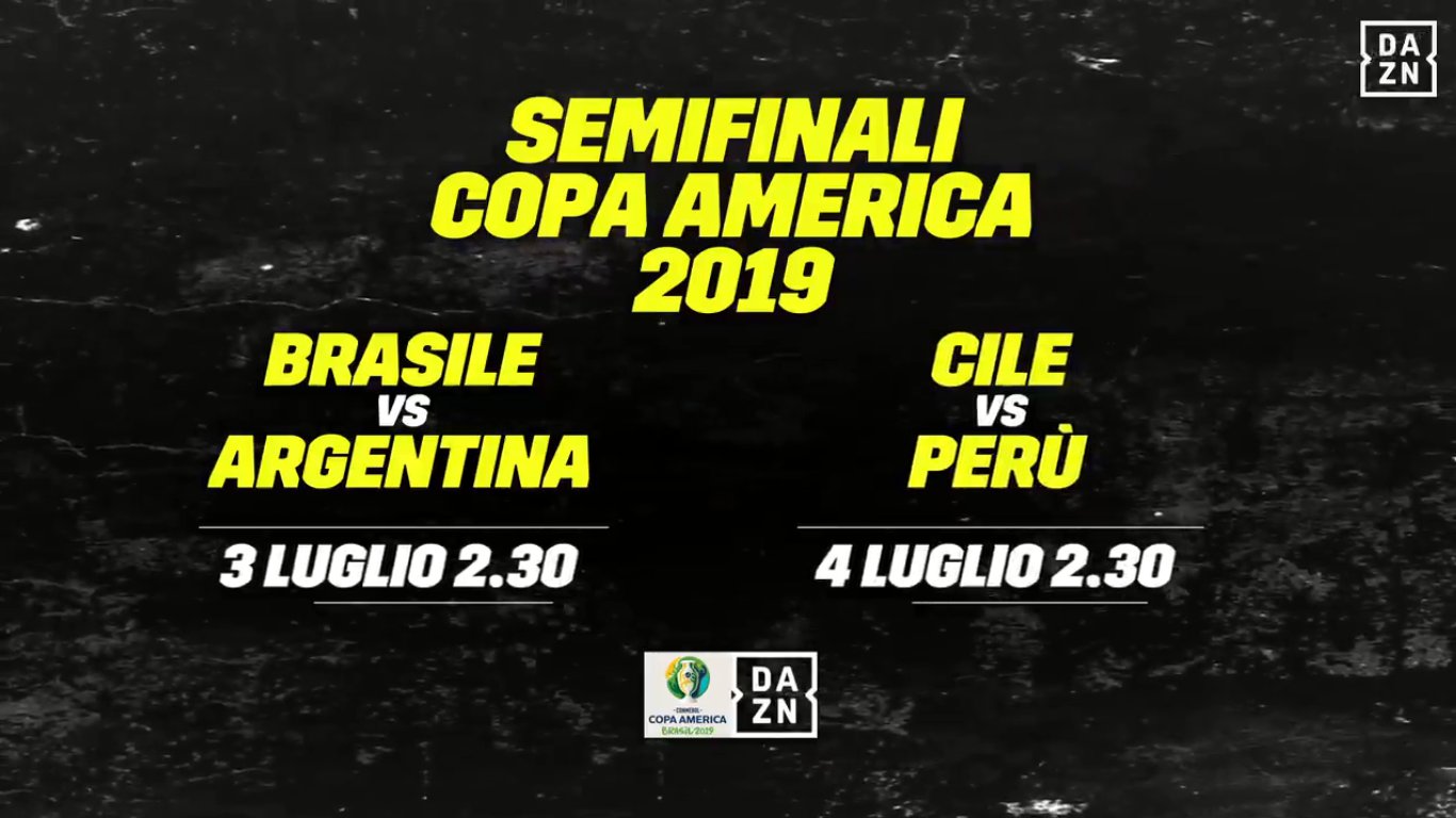 DAZN Copa America, Semifinali, Diretta Esclusiva, Palinsesto e Telecronisti