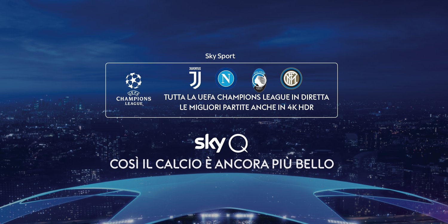 Foto - Sky Sport Diretta Champions #1, Palinsesto Telecronisti Juventus, Inter, Napoli, Atalanta