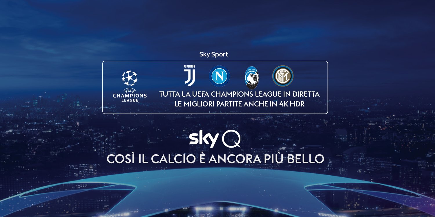 Sky Sport Diretta Champions #1, Palinsesto Telecronisti Juventus, Inter, Napoli, Atalanta