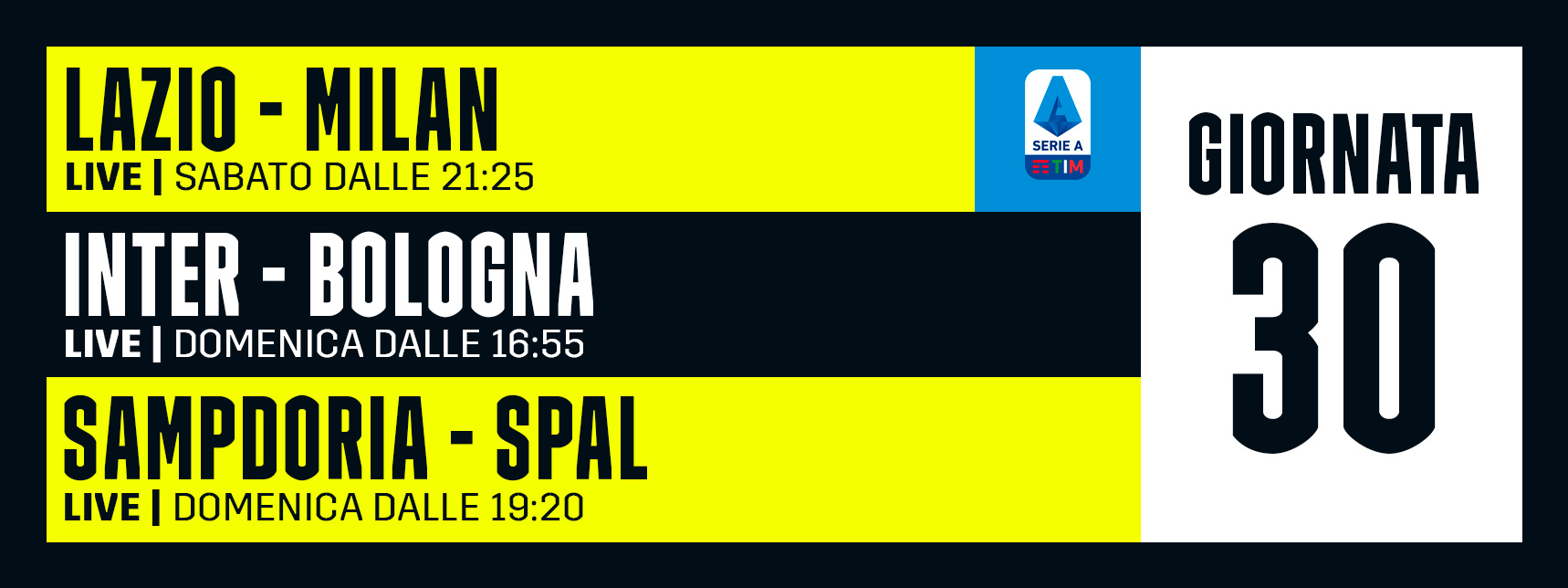 DAZN Serie A 30 Giornata, Diretta Esclusiva | Palinsesto e Telecronisti (Sky 209) - immagine di copertura per i programmi TV