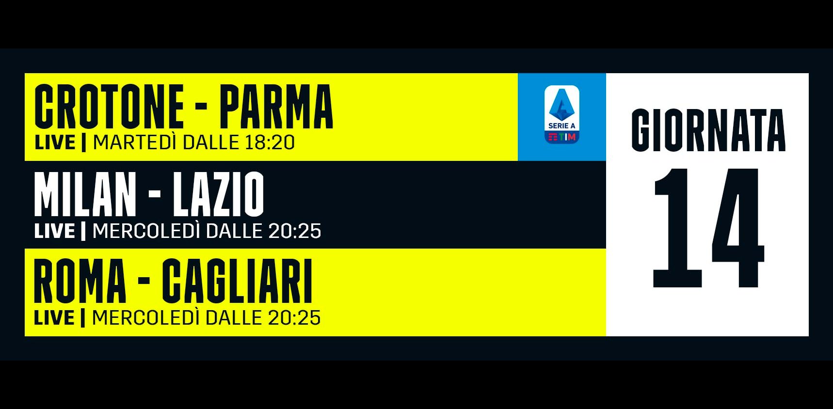 DAZN Serie A 14a Giornata, Diretta Esclusiva | Palinsesto Telecronisti (Sky 209) - immagine di copertura per i programmi TV