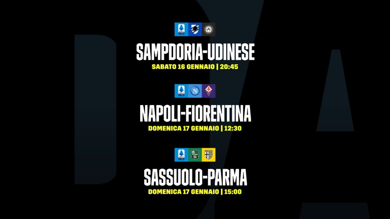 DAZN Serie A 18a Giornata, Diretta Esclusiva | Palinsesto Telecronisti (Sky 209) - immagine di copertura per i programmi TV