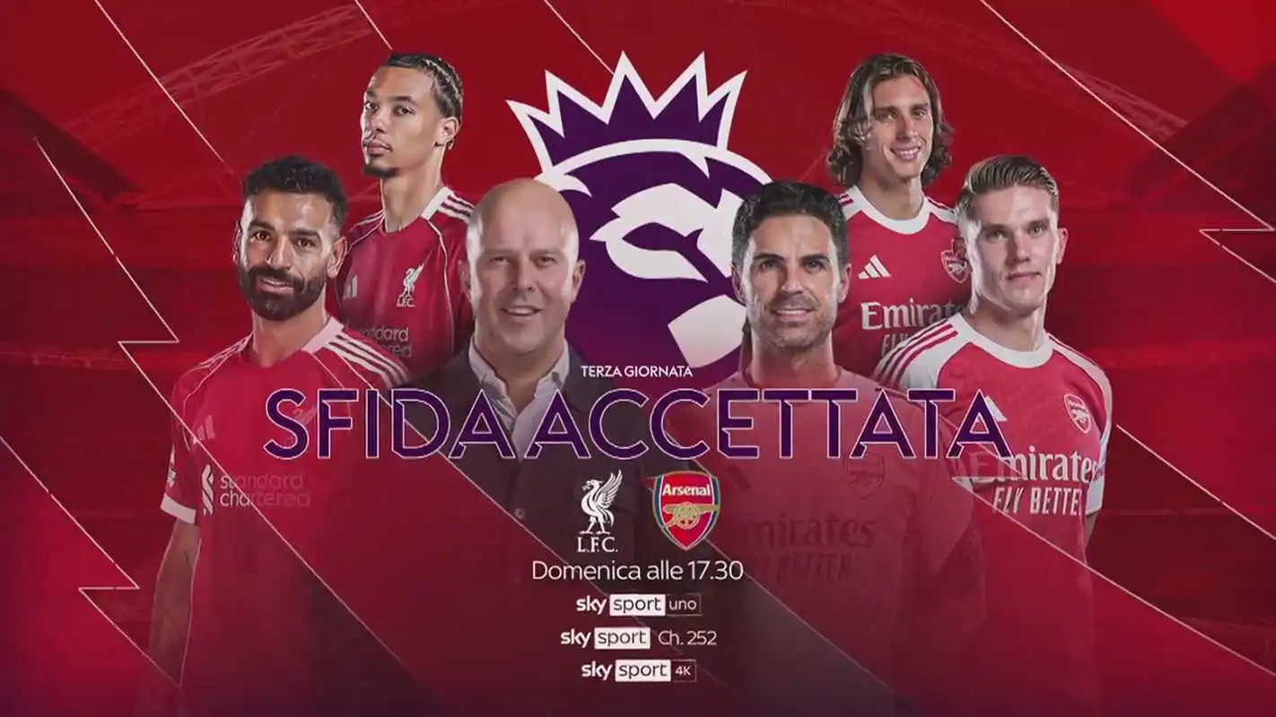Calcio Estero live Sky e NOW (29 - 31 Agosto 2025) - Premier League, Ligue 1, Bundesliga - immagine di copertura per i programmi TV