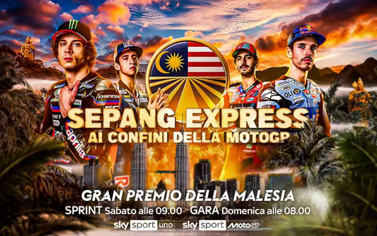 motogp 2025 diretta esclusiva gp malesia sky sport now sprint live anche tv8