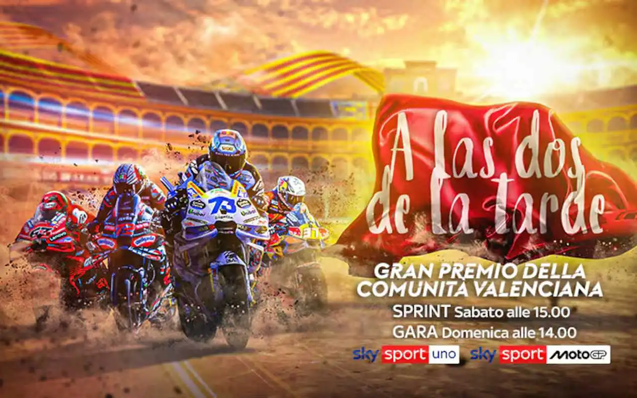 MotoGP 2025, diretta esclusiva Gp Comunità Valenciana Sky Sport, NOW. Sprint LIVE anche TV8 - immagine di copertura per i programmi TV