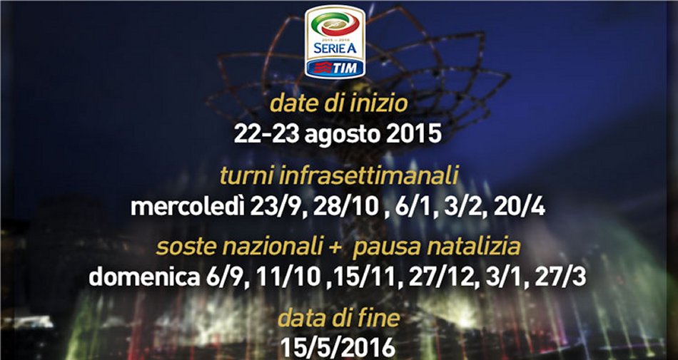 Immagine di Serie A 2015 - 2016, anticipi e posticipi Sky Sport e Premium Mediaset | 27a - 30a giornata - Scopri di più su Sport