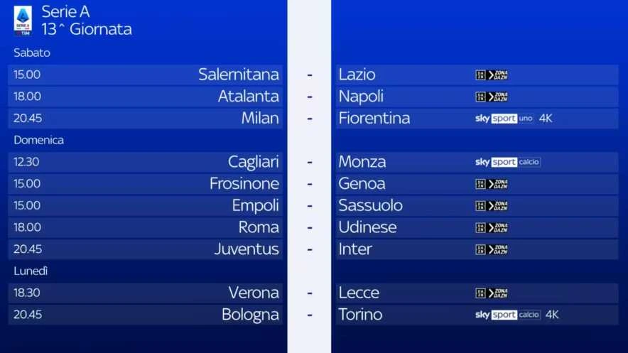 Visualizza: Serie A 2023/24 - Diretta Sky e NOW 13a Giornata: Palinsesto e Telecronisti su Digital-News.it Immagine di Serie A 2023/24 - Diretta Sky e NOW 13a Giornata: Palinsesto e Telecronisti - Scopri di più su Sky Italia