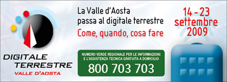 Val d'Aosta, � l'ora dello switch-off: da oggi al 22 Sett. inizia l'era digitale