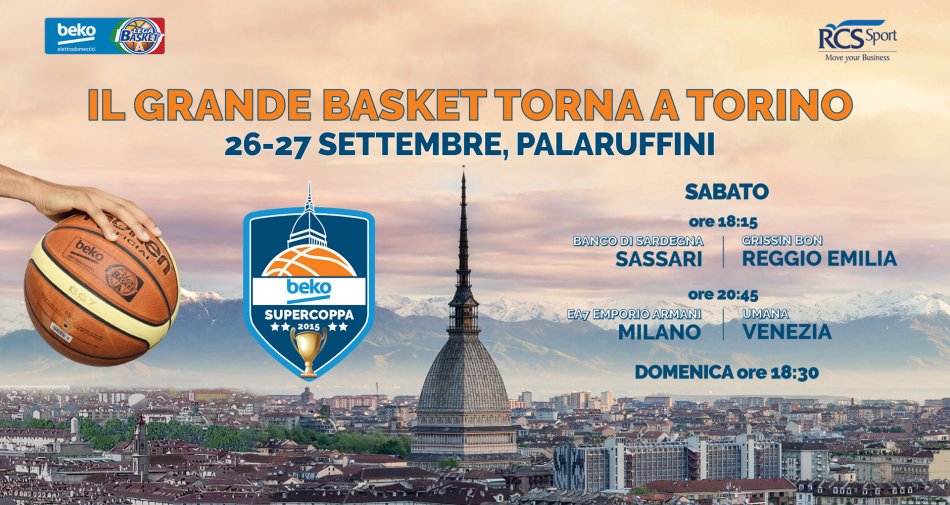 Basket, Beko Supercoppa 2015: in esclusiva su Sky Sport - Sassari, Reggio Emilia, Milano, Venezia 