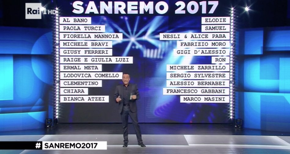 Sanremo 2017, talent e vecchi leoni nel «mazzo di fiori» preparato da Conti