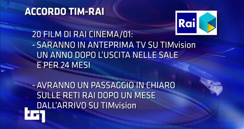 Accordo strategico, il grande cinema italiano in anteprima esclusiva su TIMvision e in tv su Rai