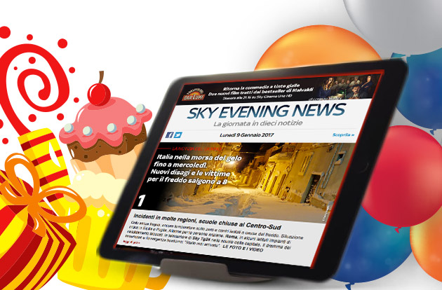 Sky Evening News compie tre anni con 260 milioni candeline e 450 mila lettori quotidiani