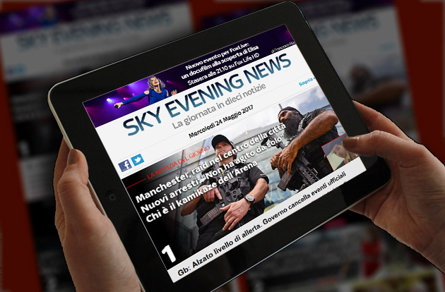 Visualizza: Sky Evening News vince il Premio Ischia 2017 per la sua innovazione comunicativa su Digital-News.it Immagine di Sky Evening News vince il Premio Ischia 2017 per la sua innovazione comunicativa - Scopri di più su Sky Italia