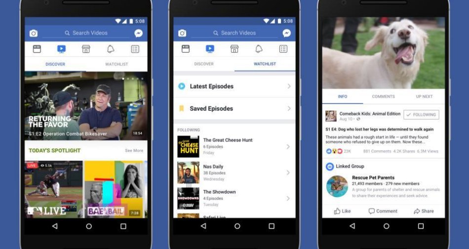 Facebook lancia Watch e sfida i big delle tv con un nuovo servizio video