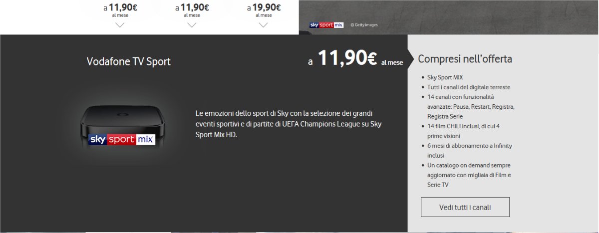 Foto - Vodafone TV, i match di Champions League grazie al canale Sky Sport Mix HD