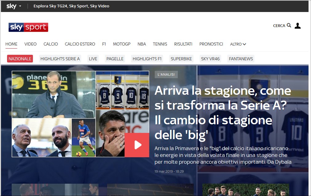 Visualizza: Pieno di record per Skysport.it, è la miglior settimana di sempre su Digital-News.it Immagine di Pieno di record per Skysport.it, è la miglior settimana di sempre - Scopri di più su Sky Italia