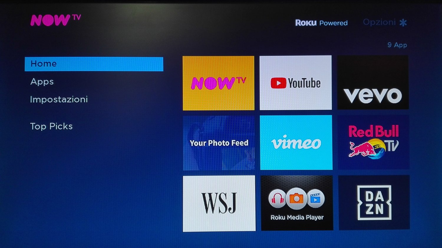 APP DAZN disponibile su NOW TV Smart Stick e TV Box