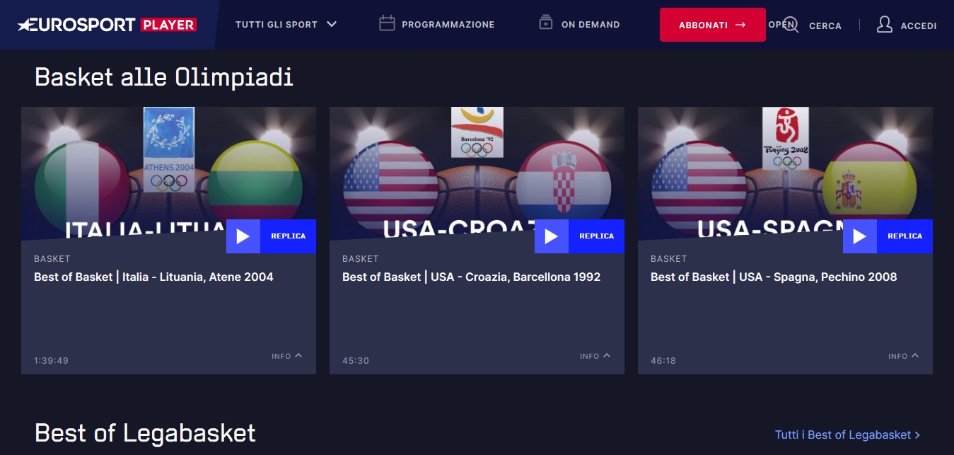 Immagine di Eurosport Player, on demand i grandi eventi e le ultime imprese dello sport - Scopri di più su Internet e Tv