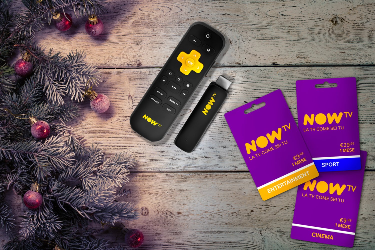 NOW TV Smart Stick e NOW TV Card accendono il Natale!