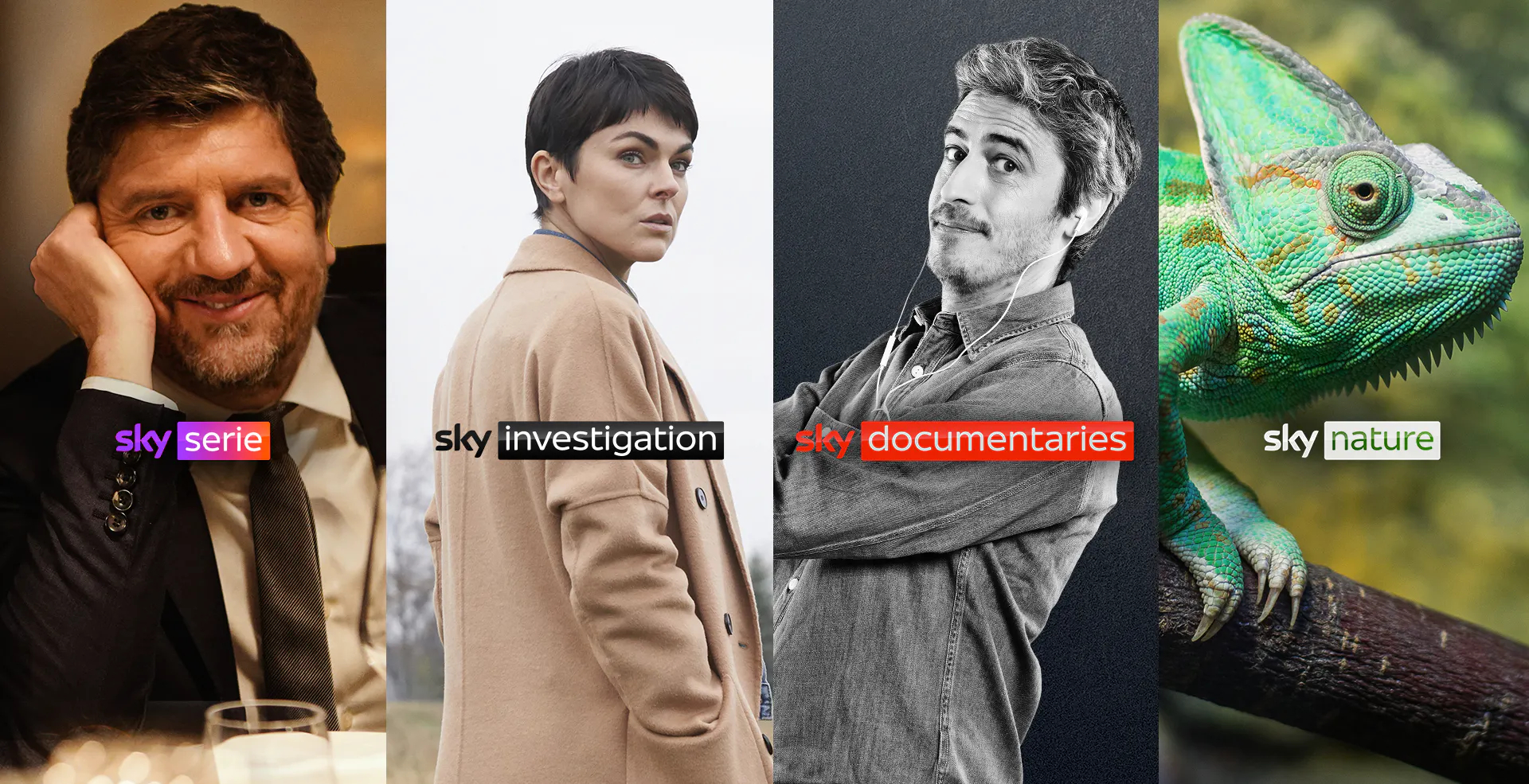 Immagine di Da Luglio su Sky e NOW nuovi canali Serie, Investigation, Documentaries e Nature - Scopri di più su Sky Italia
