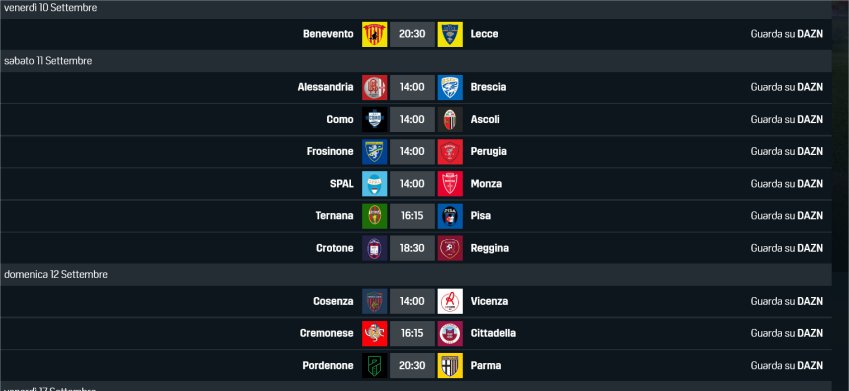 Immagine di DAZN Serie B 2021/22 3a Giornata, Palinsesto Telecronisti (10 - 12 Settembre) - Scopri di più su DAZN