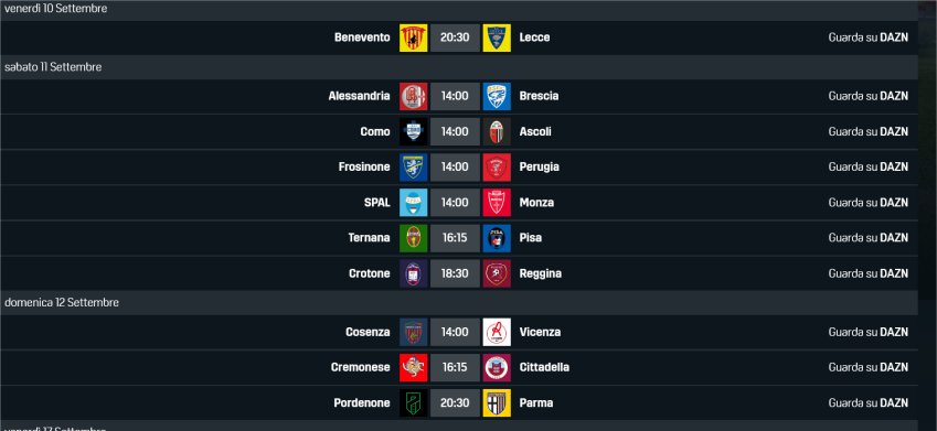 Foto - DAZN Serie B 2021/22 3a Giornata, Palinsesto Telecronisti (10 - 12 Settembre)