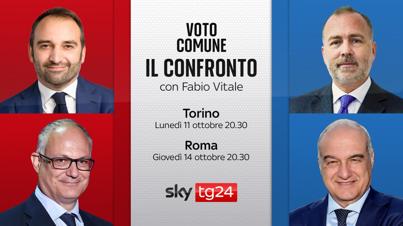 Immagine di Ballottaggi, tornano i Confronti Sky TG24 | 11 Ottobre Torino, 14 Ottobre Roma - Scopri di più su Sky Italia