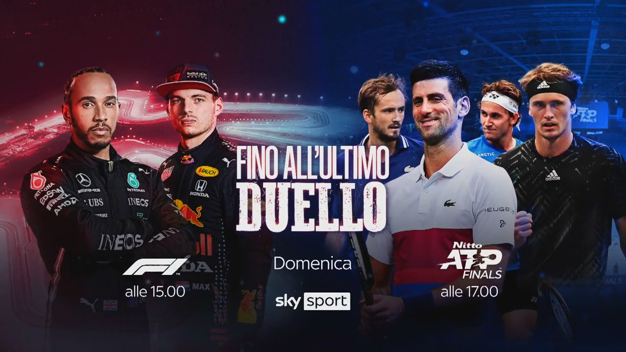 Visualizza: La domenica su Sky con GP F1 Qatar (Verstappen vs Hamilton) e le Atp Finals (Zverev vs Medvedev) su Digital-News.it Immagine di La domenica su Sky con GP F1 Qatar (Verstappen vs Hamilton) e le Atp Finals (Zverev vs Medvedev) - Scopri di più su Sky Italia