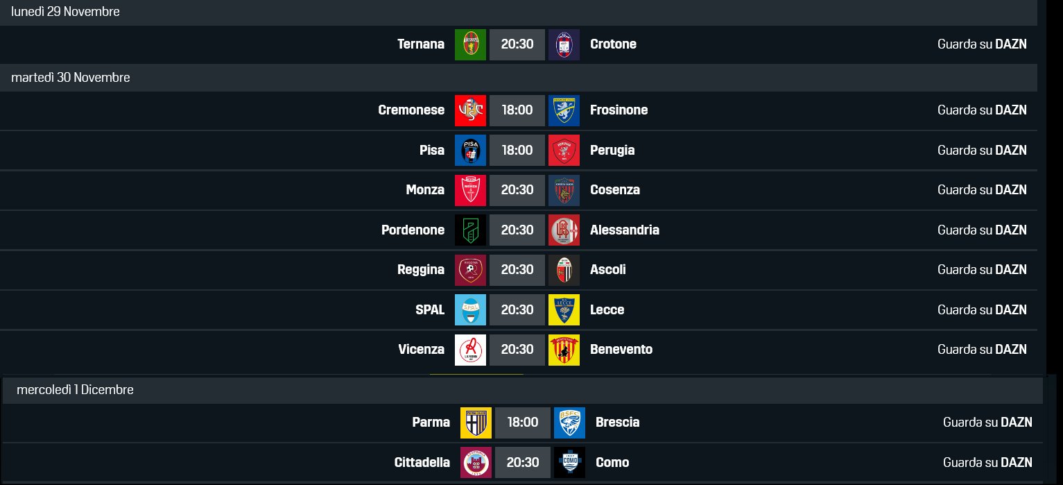 Immagine di DAZN Serie B 2021/22 15a Giornata, Palinsesto Telecronisti (29, 30 Novembre e 1 Dicembre) - Scopri di più su DAZN