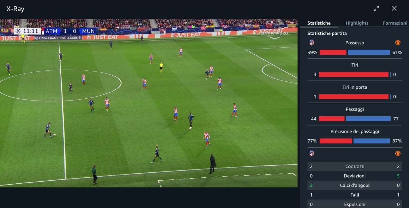 Champions su Prime Video, funzione X Ray per una visione sempre più immersiva 