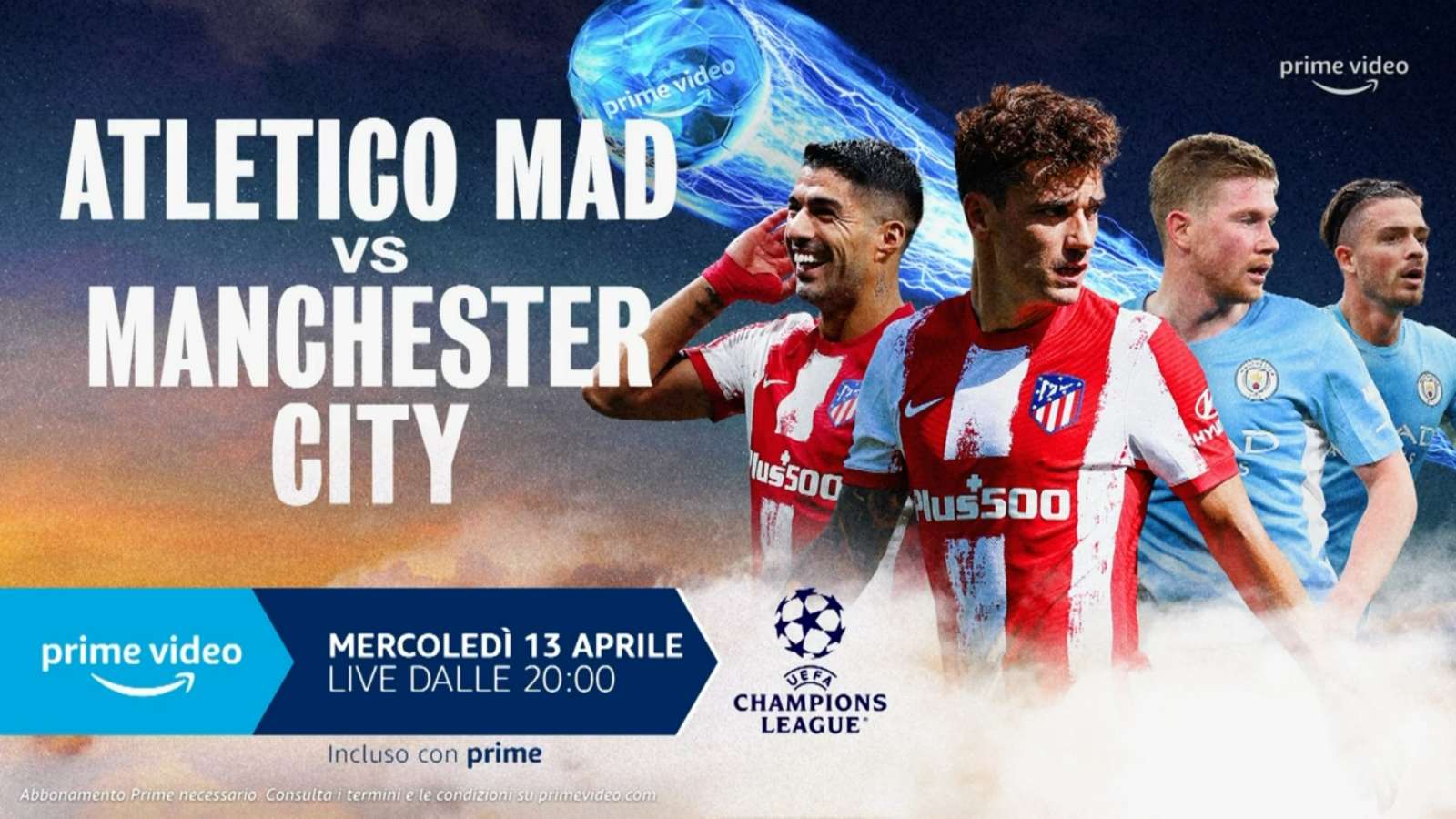 Champions League, Atletico Madrid - Manchester City, Diretta esclusiva Amazon Prime Video