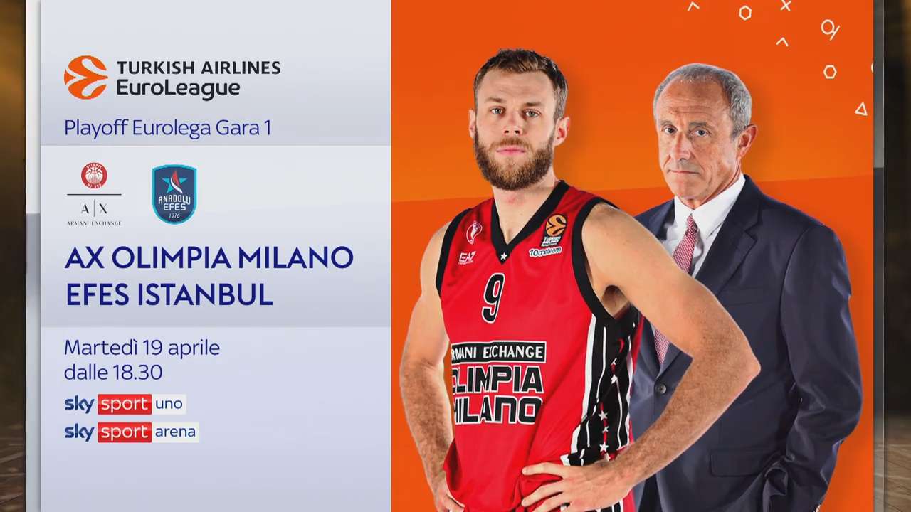 Basket, su Sky i playoff di Eurolega ed Eurocup con Milano, Bologna e Venezia