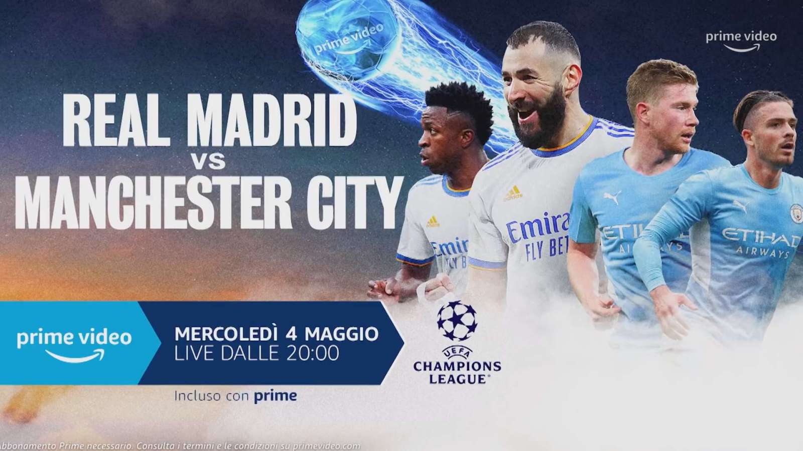 Champions League, Real Madrid - Manchester City, Diretta esclusiva Amazon Prime Video