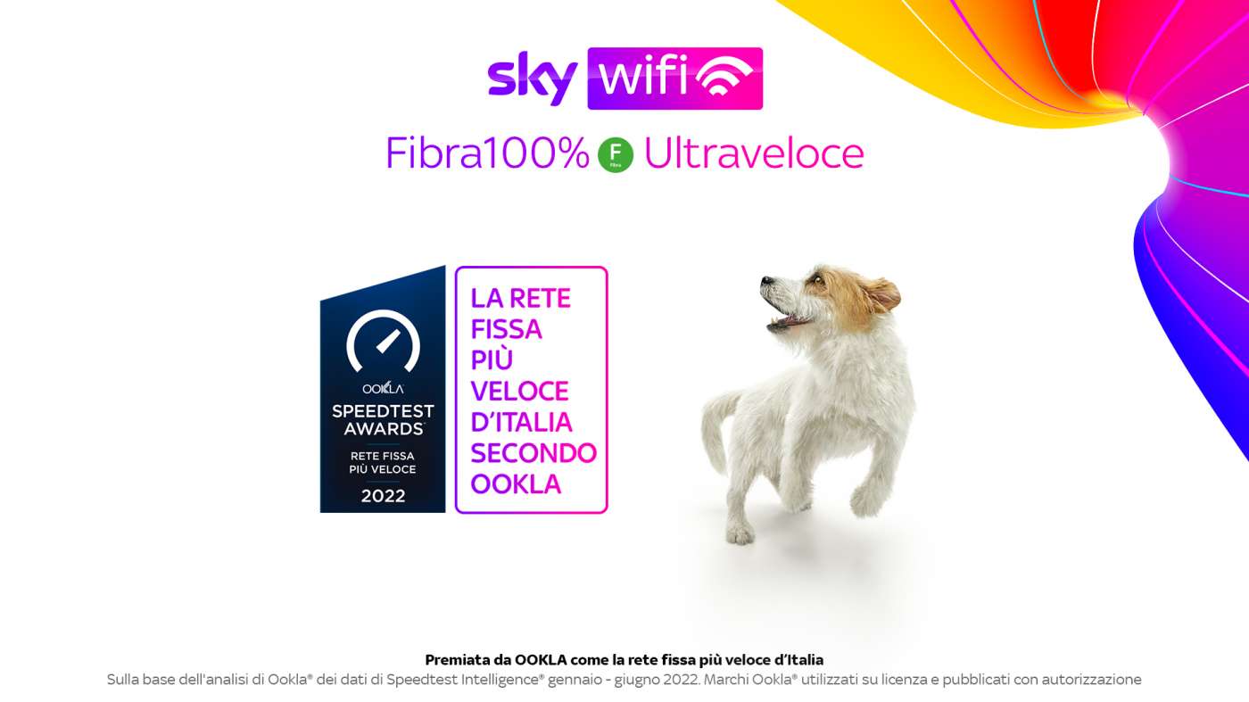 Immagine di Sky Wifi vince lo Speedtest Award Ookla come rete fissa più veloce d'Italia - Scopri di più su Sky Italia