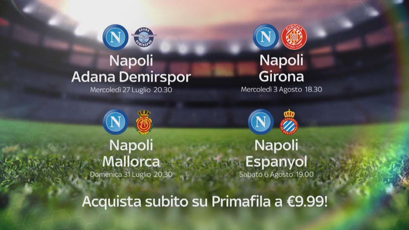 Napoli, quattro amichevoli internazionali in diretta PPV su Sky Sport 251