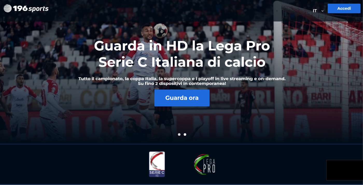 Con 196Sports la Serie C è visibile in streaming in tutto il mondo (escluso Italia)