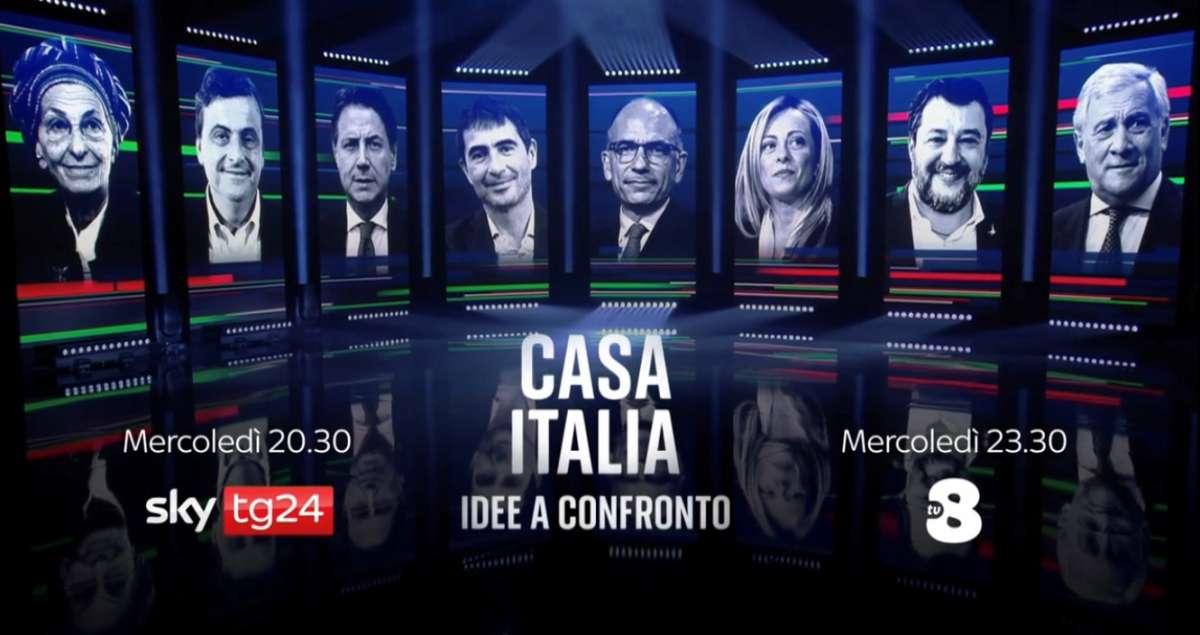 Casa Italia, idee a Confronto, su Sky TG24 (e poi TV8) tutte le risposte dei leader