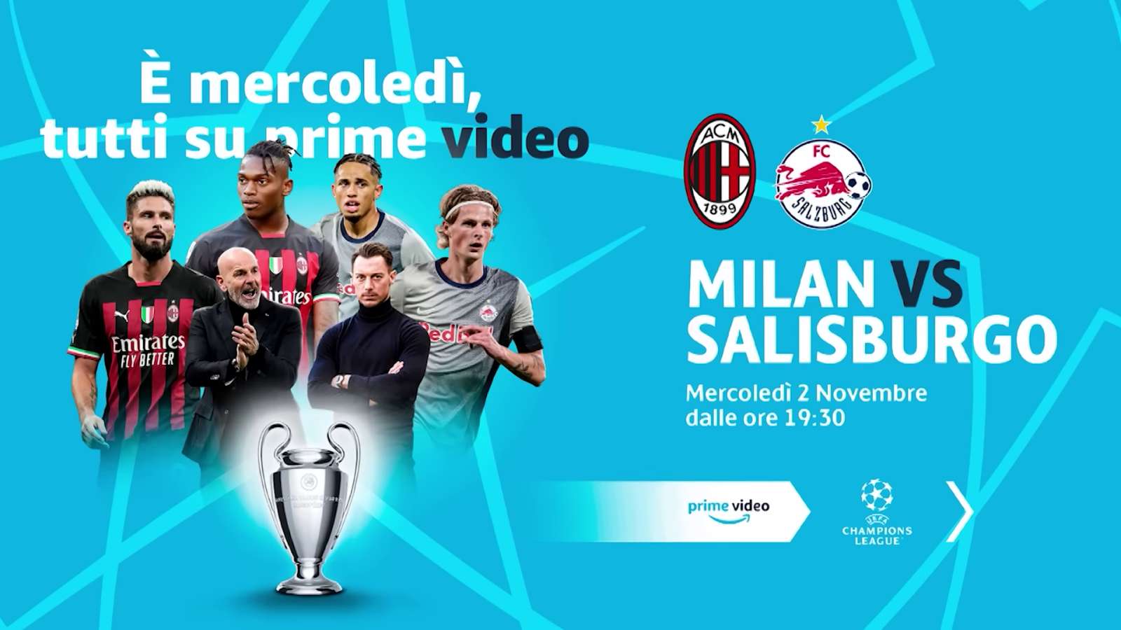 Champions League, Milan - Salisburgo (diretta esclusiva Amazon Prime Video)