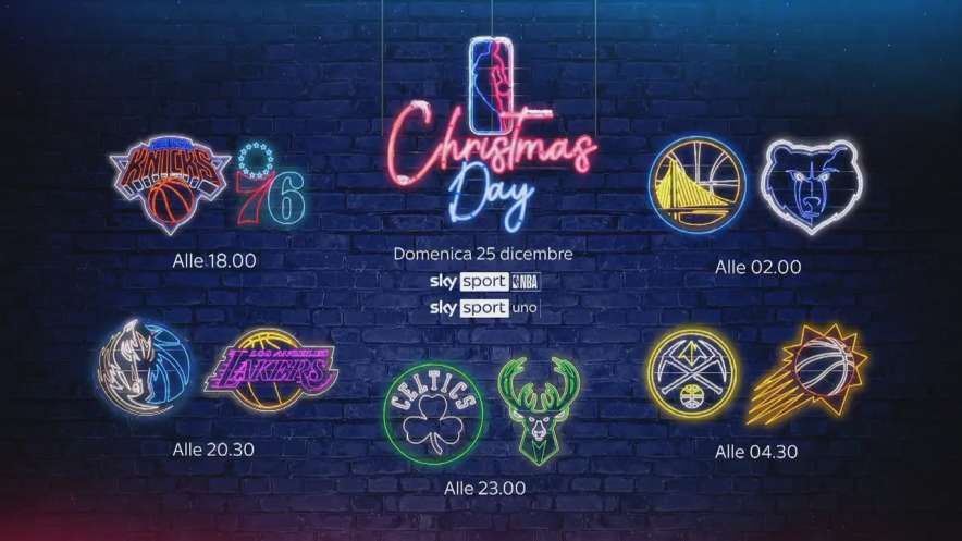 Immagine di NBA Christmas Day 2022 su Sky Sport e NOW. Basket in diretta anche a Natale! - Scopri di più su Sky Italia