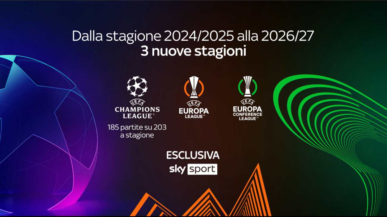 *** Champions, Europa e Conference League su Sky anche nel triennio 2024-2027 ***