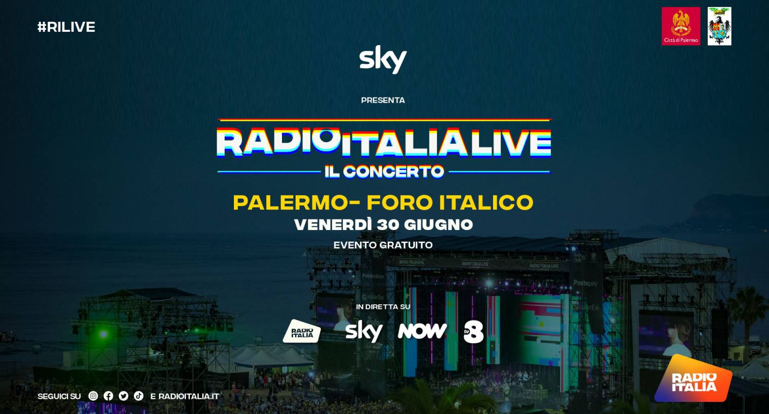 Radio Italia Live, Il Concerto 2023 dal Foro Italico di Palermo (diretta Sky Uno, TV8, NOW)