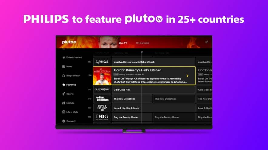 Pluto TV e TP Vision, partnership per la Smart TV Philips in più di 25 mercati