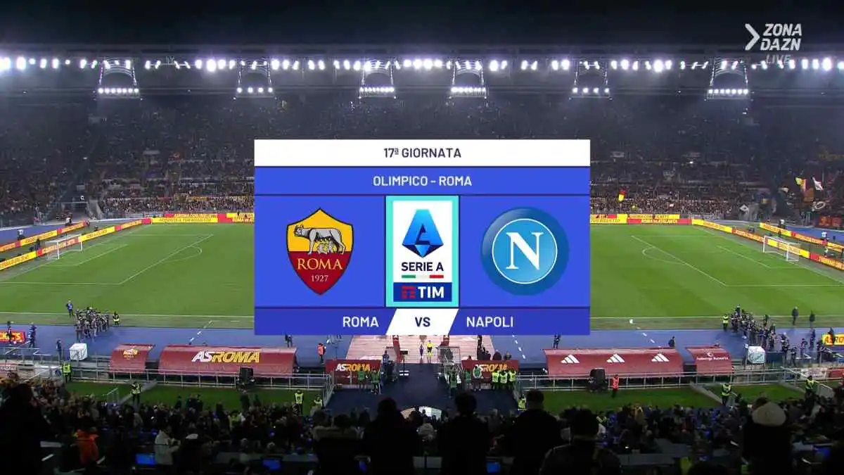 Ascolti 17 Giornata Serie A 2023/24 DAZN, Roma-Napoli sfiora 1,3 milioni in tv