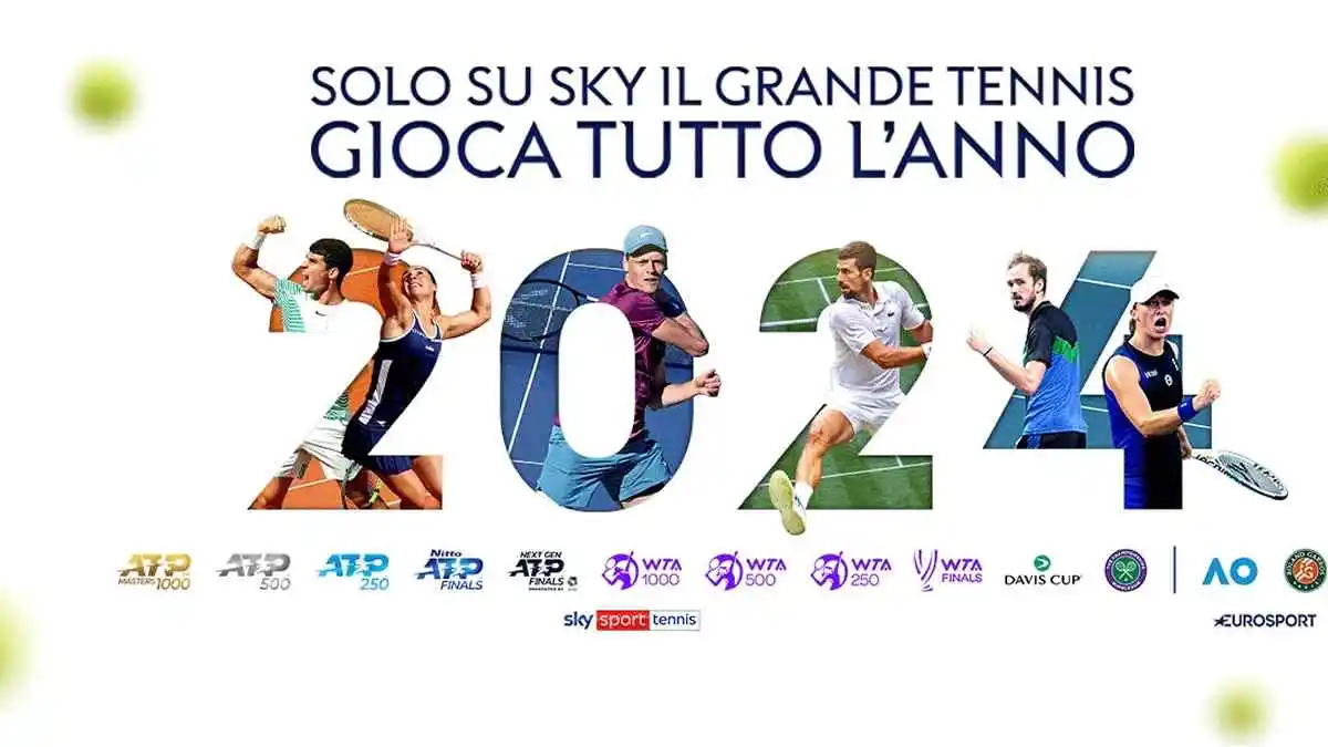 Le Stelle del Tennis ATP 🎾 WTA brillano su Sky e NOW: si parte con Rafa Nadal e gli Azzurri