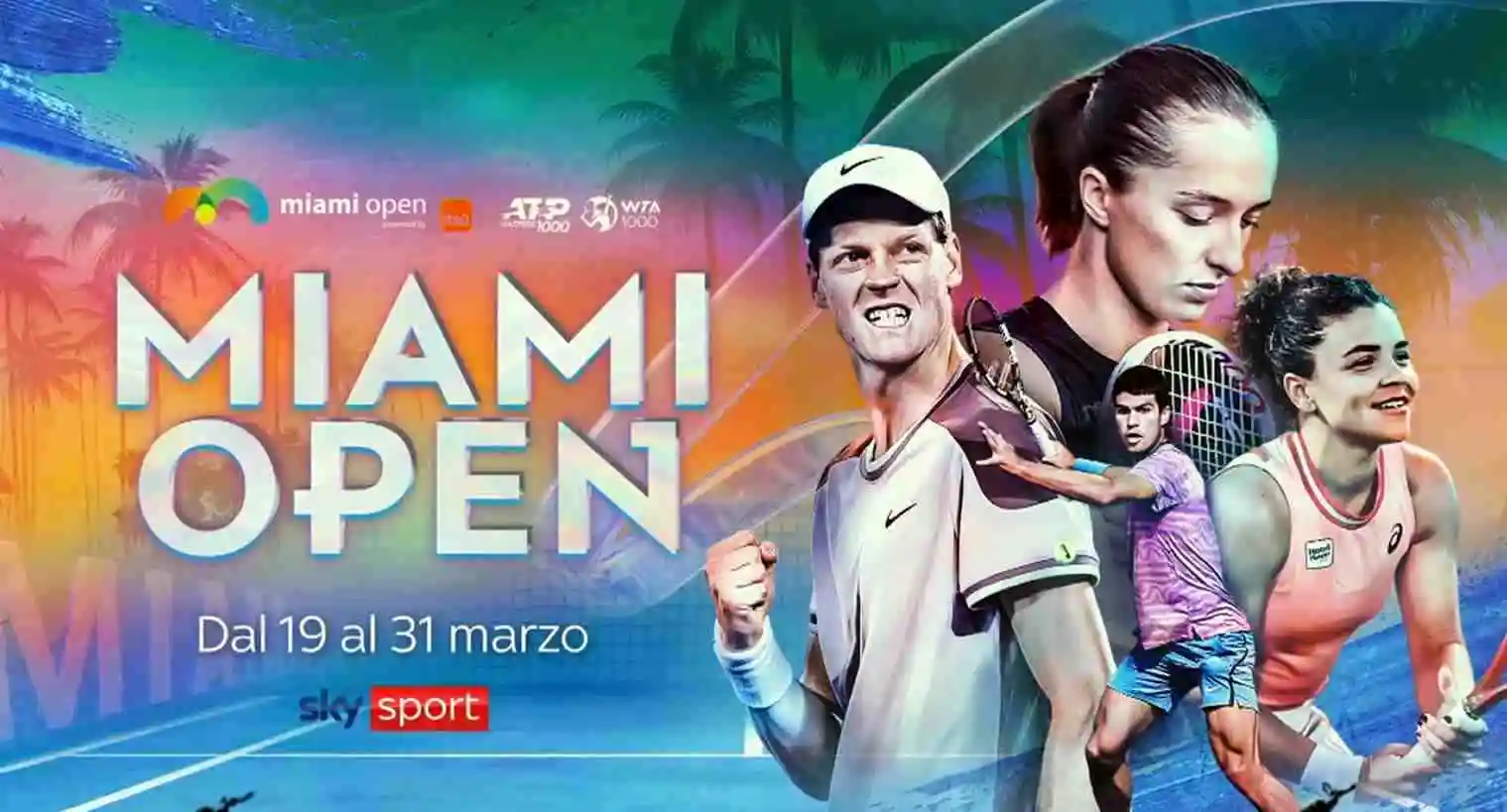 Foto - Sky Sport Tennis 🎾 in diretta esclusiva Miami Open - ATP Masters 1000 e WTA 1000 